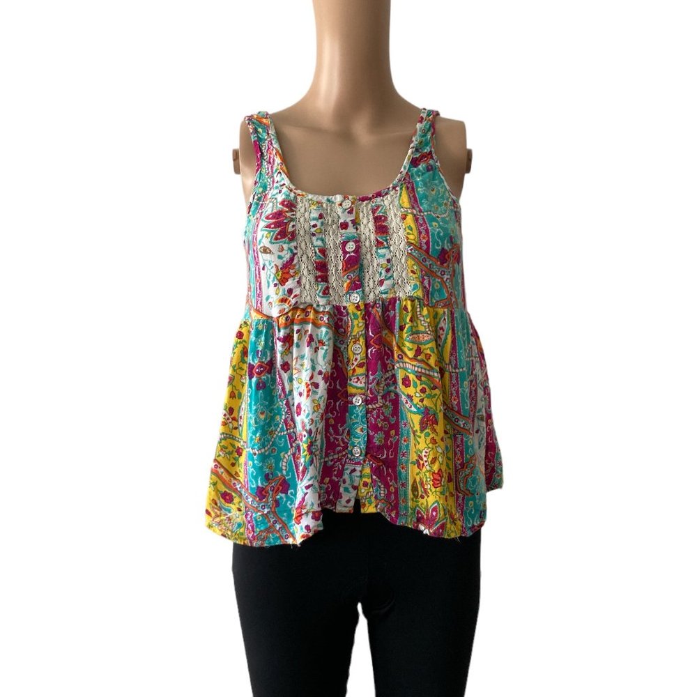 True Destiny M Boho Style Flowy Tank Top